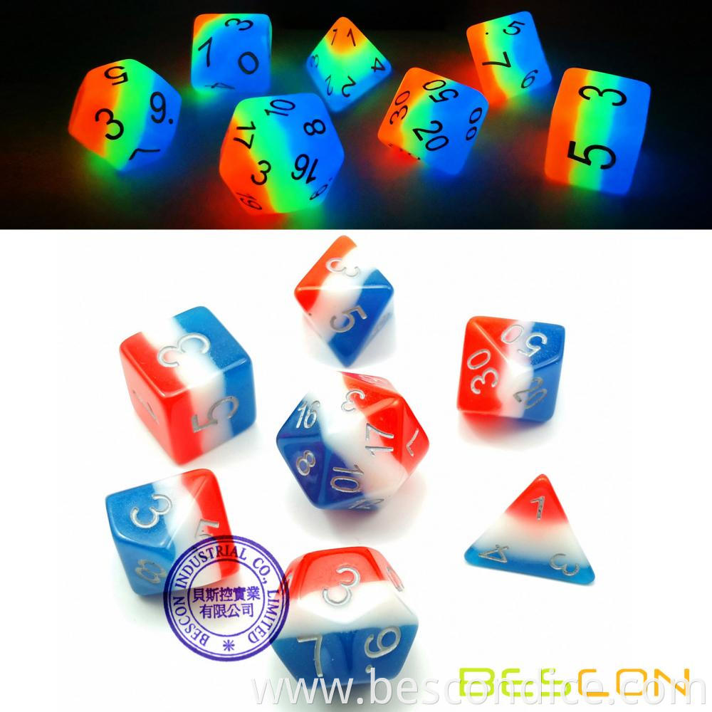 French Kiss Glowing Dnd Game Dice Set 1